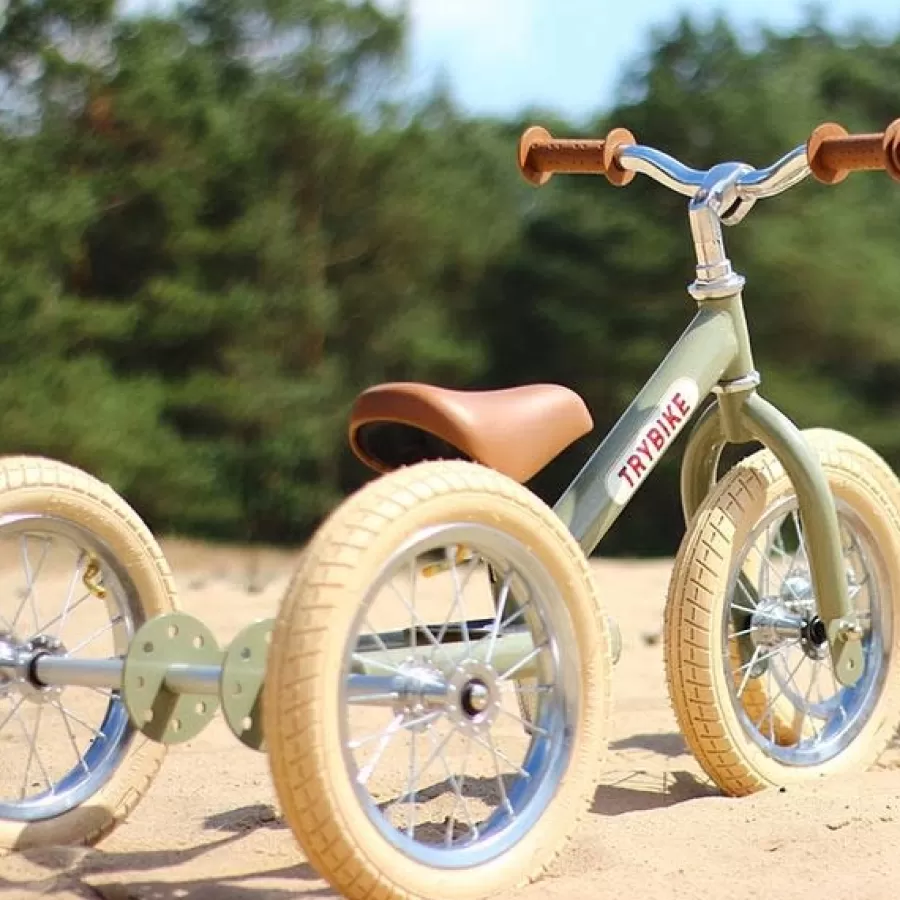 Online Trybike Steel 2-In-1 Loopfiets Vintage Groen Loopfietsen