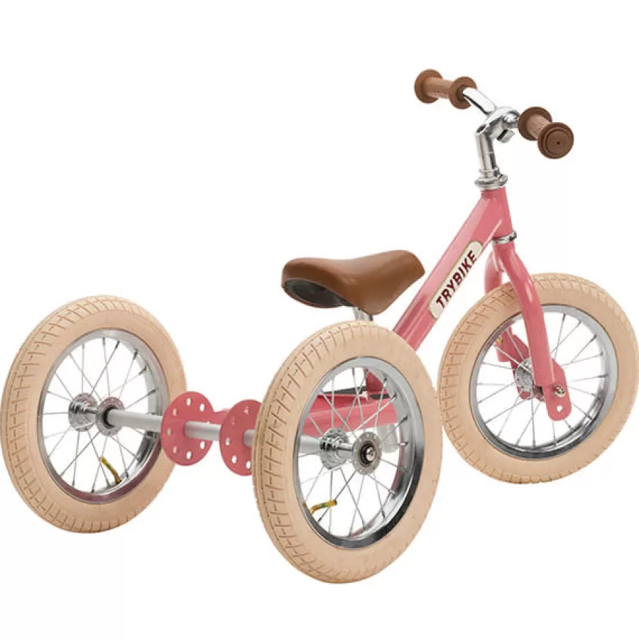 Online Trybike Steel 2-In-1 Loopfiets Vintage Roze Loopfietsen