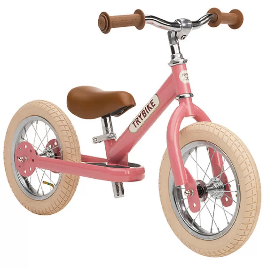 Clearance Trybike Steel Loopfiets Vintage Roze Loopfietsen