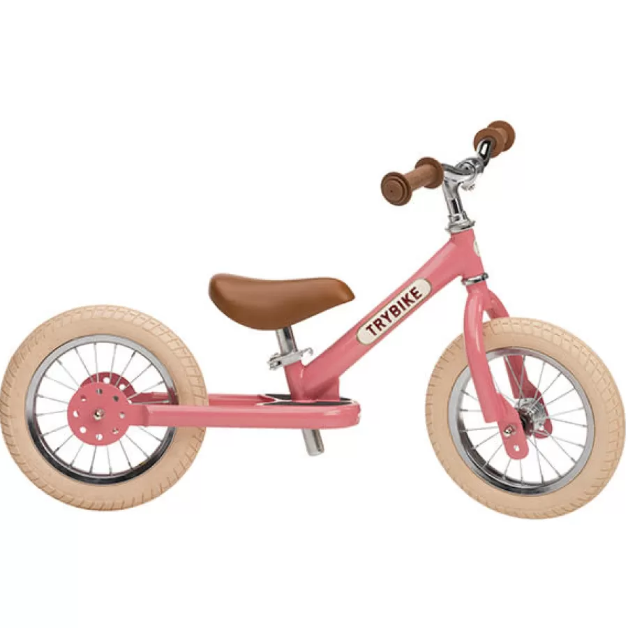Clearance Trybike Steel Loopfiets Vintage Roze Loopfietsen